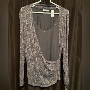 NWT JH Collectibles Women’s Long Sleeve‎ Embellished Neckline Blouse